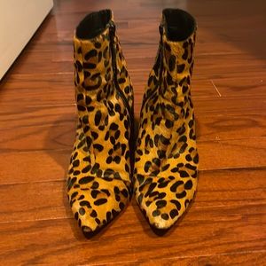 Cheetah print booties